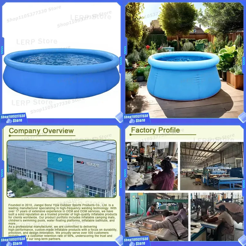 Kids Outdoor Garden Toys - 大型3.0m×76cm PVC製スイミングプール マリンブルー 夏用インフレータブルウォータープレイセンター 子供用 家族用