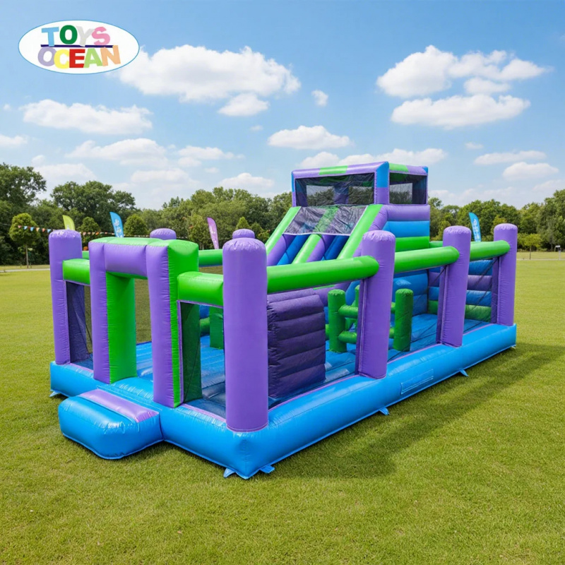 Kids Outdoor Playground - 特注大型屋外業務用インフレータブル遊具障害物コース、トランポリンスライド付き、子供向けアクティビティに最適