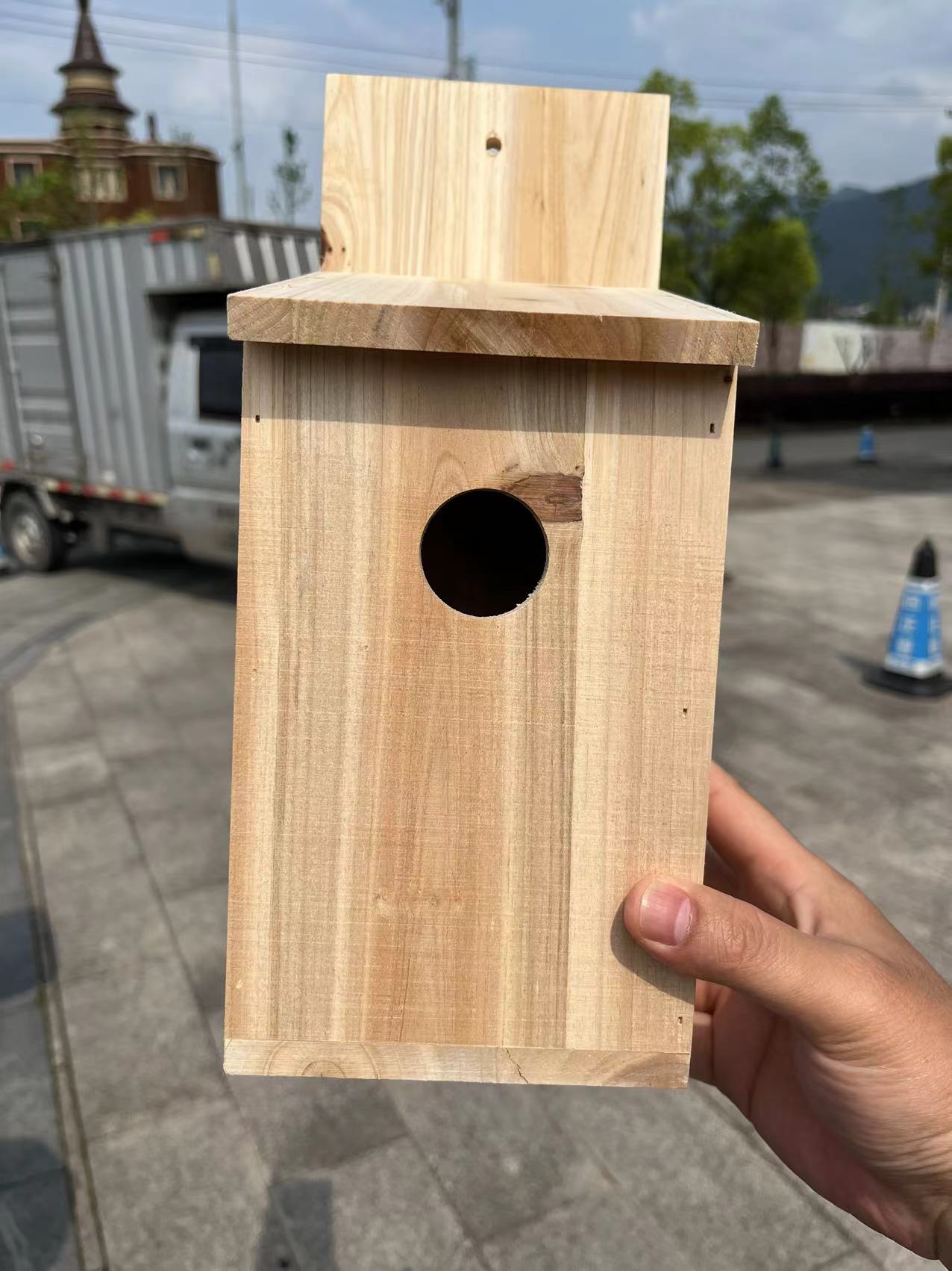 Kids Outdoor Garden Toys - 屋外木製鳥小屋、天然木の鳥の巣箱、庭の装飾、子供たちが鳥を観察するための玩具やギフト