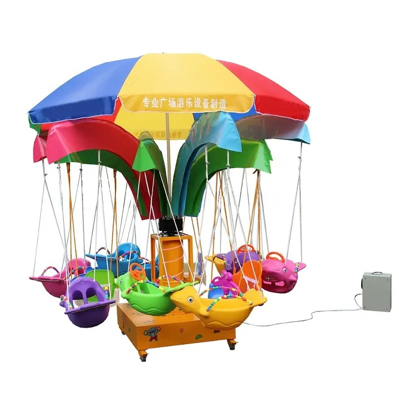 Kids Outdoor Music - 激安販売中！遊園地乗り物 馬メリーゴーランド キッズクレードルスイング ミュージカルカルーセル 電動ベビースイング 販売中