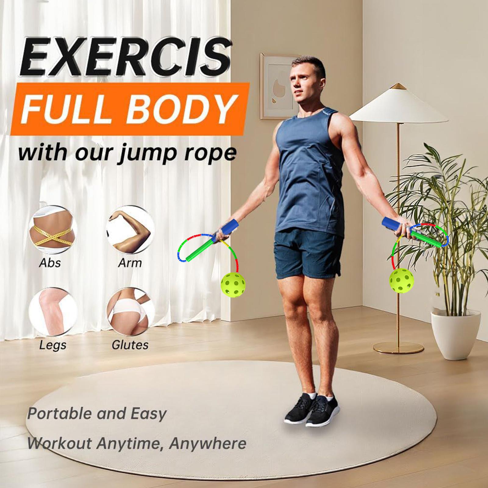 Kids Outdoor Gym - コードレスボール付き縄跳び、ワークアウト器具、ジム、エクササイズツール、家庭用、女性、男性、屋外、子供、フィットネス用