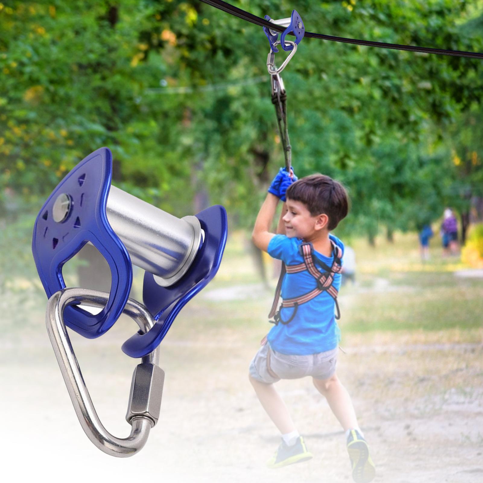 Kids Outdoor Treehouse - 頑丈なジップライン用トロリー、クイックインストールプーリースライダー、裏庭ジップラインキット（5歳以上のお子様向け）、屋外遊び場障害物コース