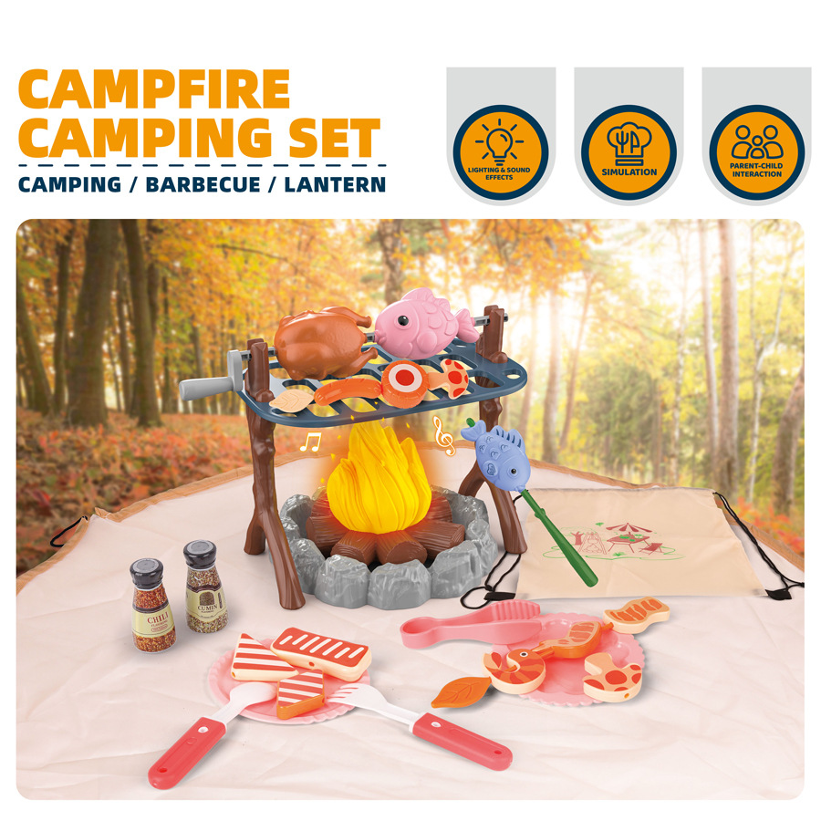 Kids Outdoor Playground - 子供用キャンプテントセット ベビープレイグラウンド ミニチュアフード 子供用テントハウス 室内・屋外 親子インタラクティブゲームおもちゃ