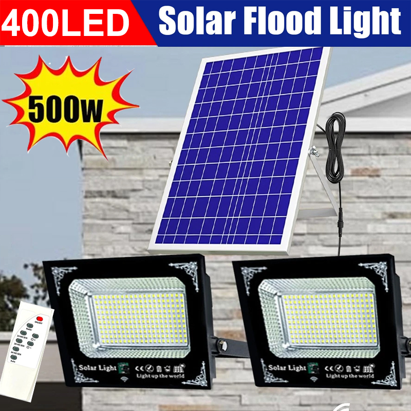 Balance Beam Outdoor - 500W LEDソーラーライト 高輝度 2ヘッド投光器 防水 屋外