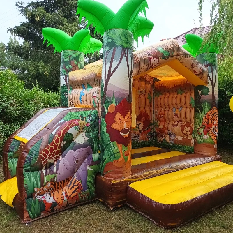 Kids Outdoor Zoo - 大人気アニマル動物園テーマのインフレータブルバウンシーキャッスル、子供用ジャンパーハウス、パーティー用ジャンプバウンシングキャッスル、子供用屋外遊具