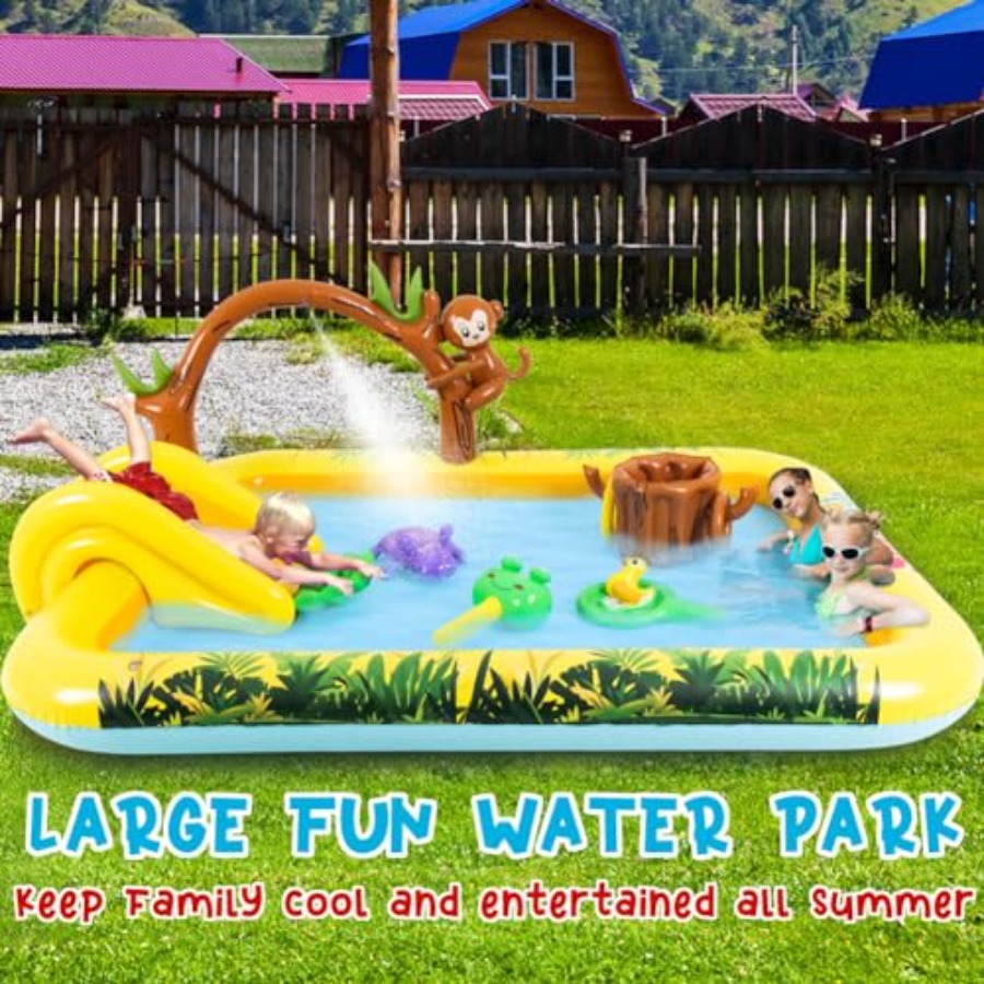 屋外用インフレータブルジャングルアニマルプレイセンター（裏庭 - Kids Outdoor Garden のレビューと価格