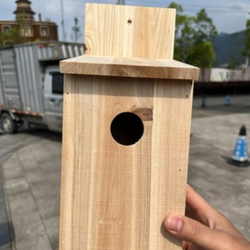 屋外木製鳥小屋、天然木の鳥の巣箱、庭の装飾、子供たちが鳥を観 - Kids Outdoor Garden Toys のレビューと価格