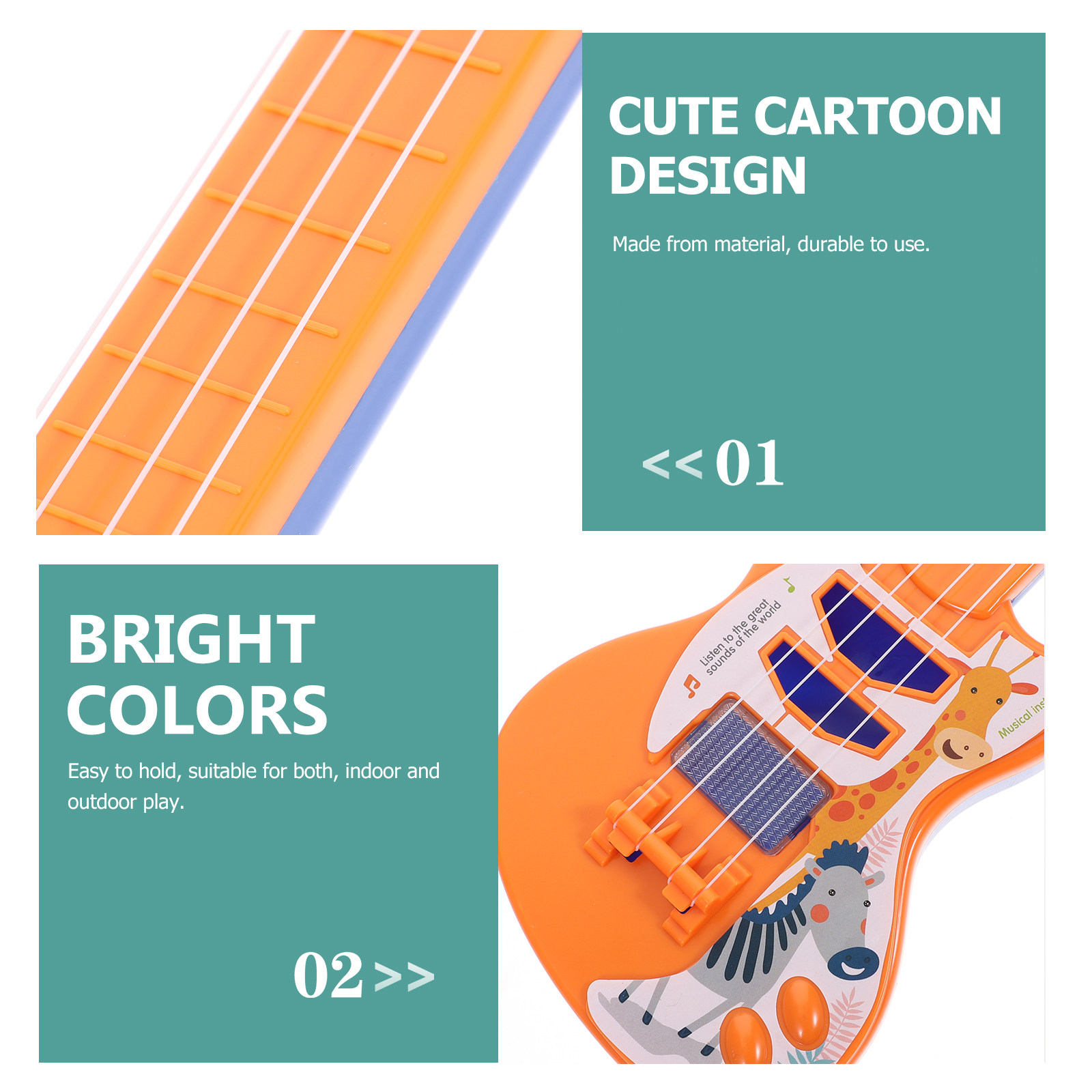 1個入り、子供用ギターおもちゃ、子供向け楽器、ウクレレ、子供 - Kids Outdoor Music のレビューと価格