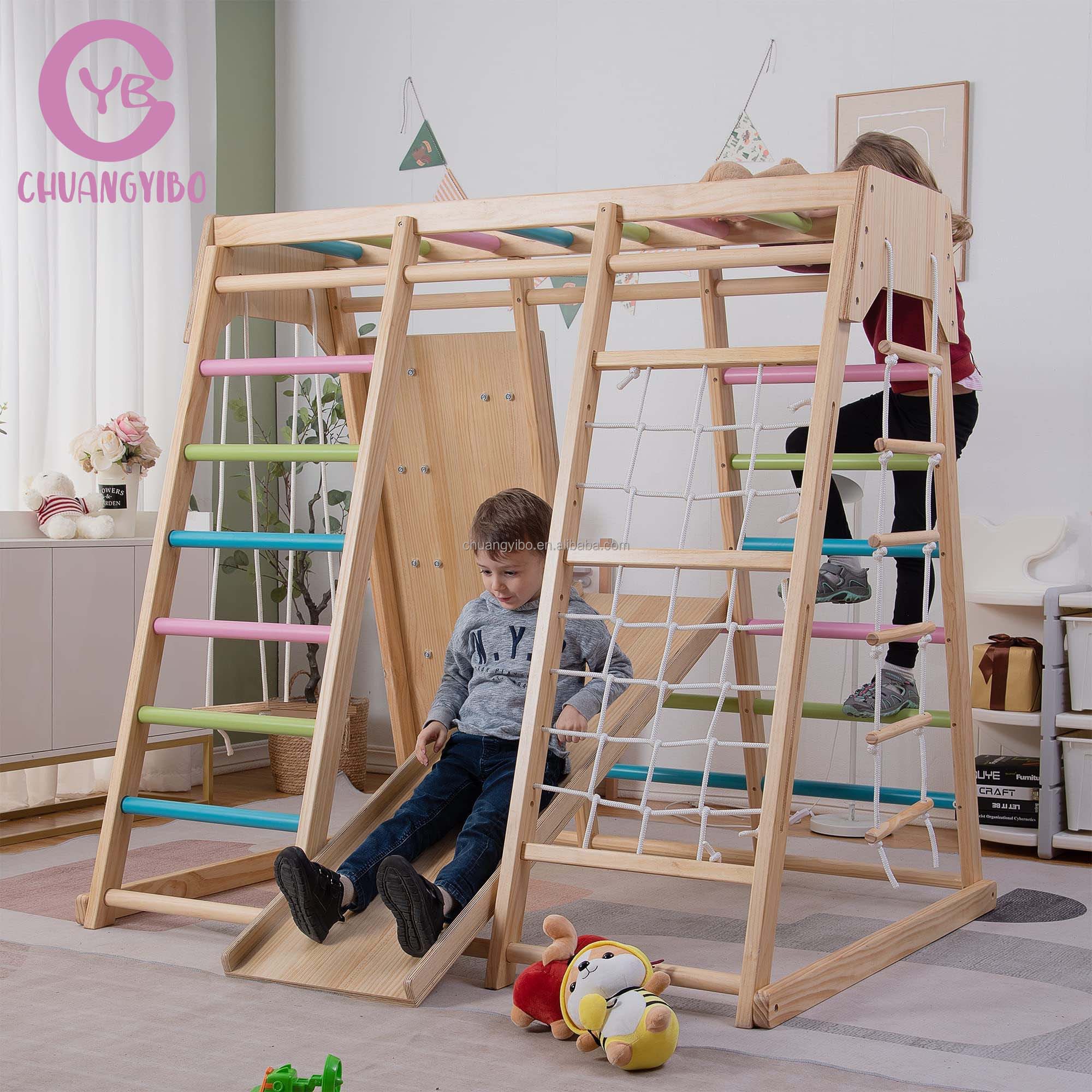 クライミングウォール遊園地製品 木製滑り台とブランコセット  - Kids Outdoor Playground のレビューと価格