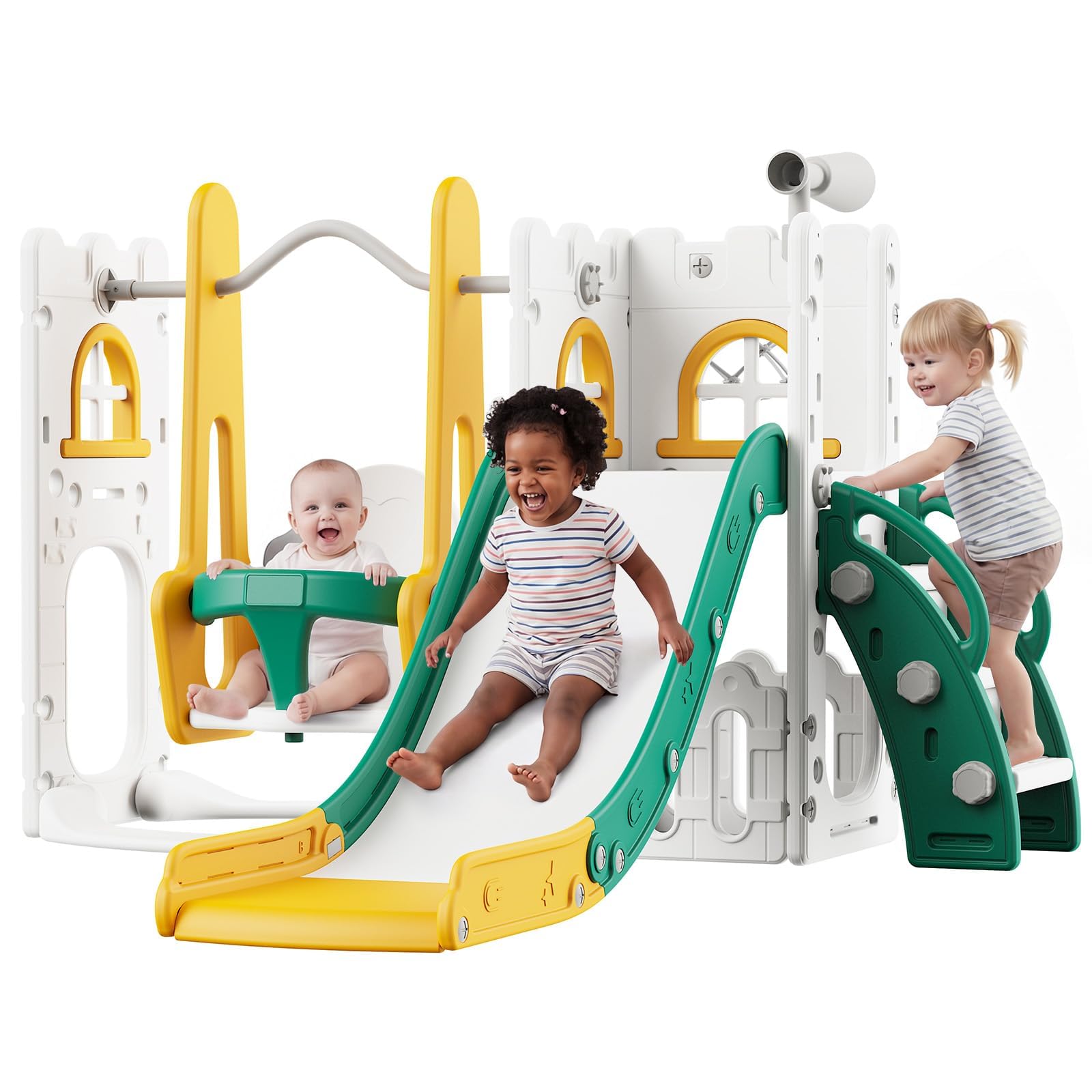 7 in 1 幼児用スライド＆スイングセット 室内・屋外用キ - Kids Outdoor Playground のレビューと価格