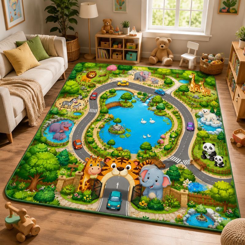 VIKAMA キッズファーム動物園プレイラグ寝室リビングルー - Kids Outdoor Zoo のレビューと価格