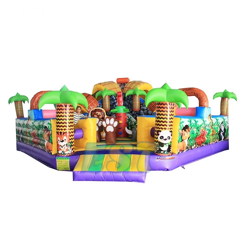 子供用巨大障害物キャッスル、PVC製大型屋外インフレータブル - Kids Outdoor Zoo のレビューと価格