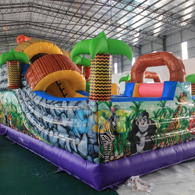 子供用巨大障害物キャッスル、PVC製大型屋外インフレータブル - Kids Outdoor Zoo のレビューと価格