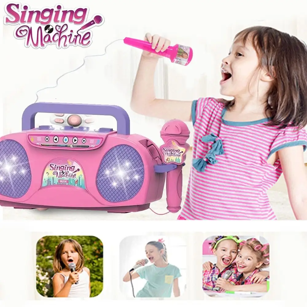 楽器マイクカラオケマシン、ライト付き、屋内外旅行、教育玩具、 - Kids Outdoor Music のレビューと価格