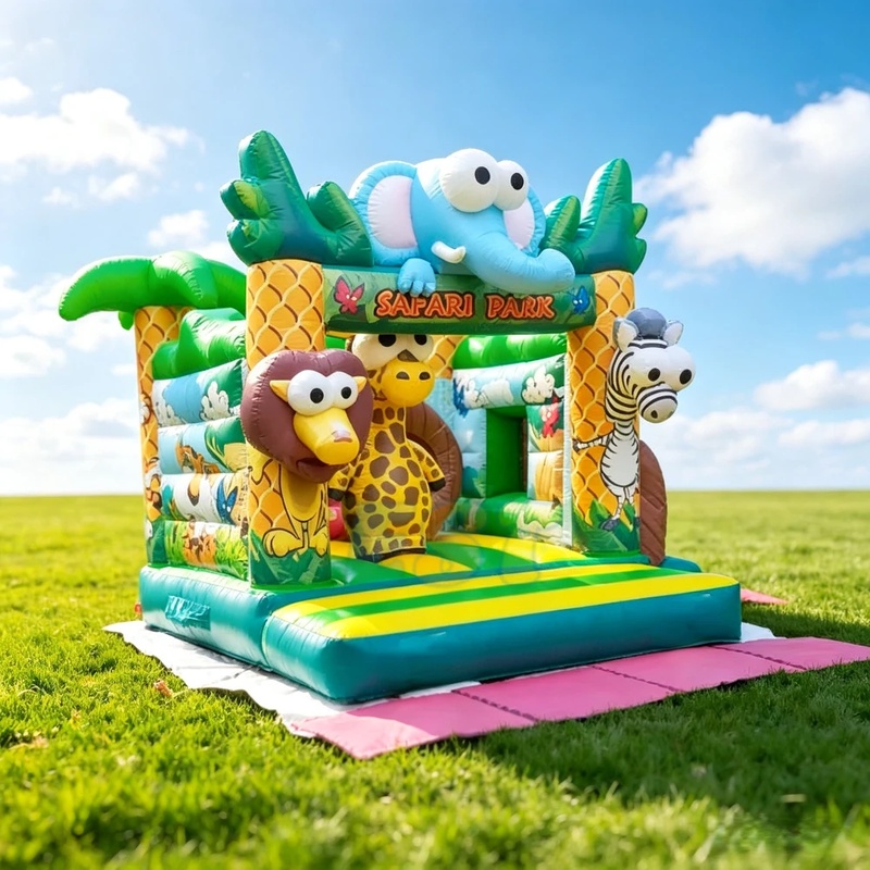 ジャングルテーマの業務用インフレータブルバウンスハウス、スラ - Kids Outdoor Zoo のレビューと価格