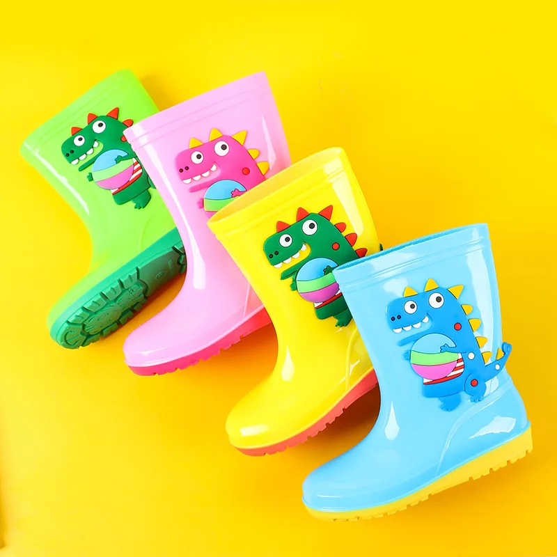 四季男の子女の子防水レインブーツ子供漫画綿暖かい滑り止めガー - Kids Outdoor Garden のレビューと価格
