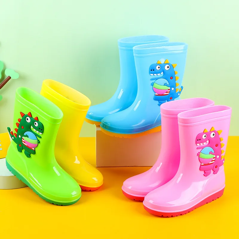 四季男の子女の子防水レインブーツ子供漫画綿暖かい滑り止めガー - Kids Outdoor Garden のレビューと価格