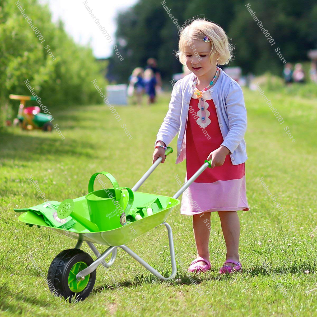 子供用屋外手押し車、緑の庭遊びセット、バランス練習と身体活動 - Kids Outdoor Garden のレビューと価格