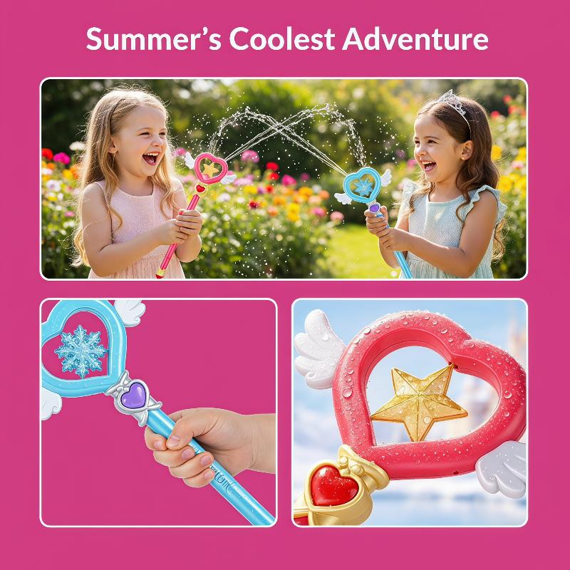 妖精の杖水鉄砲 子供用魔法の水スプリンクラー杖 屋外夏用プー - Kids Outdoor Garden Toys のレビューと価格