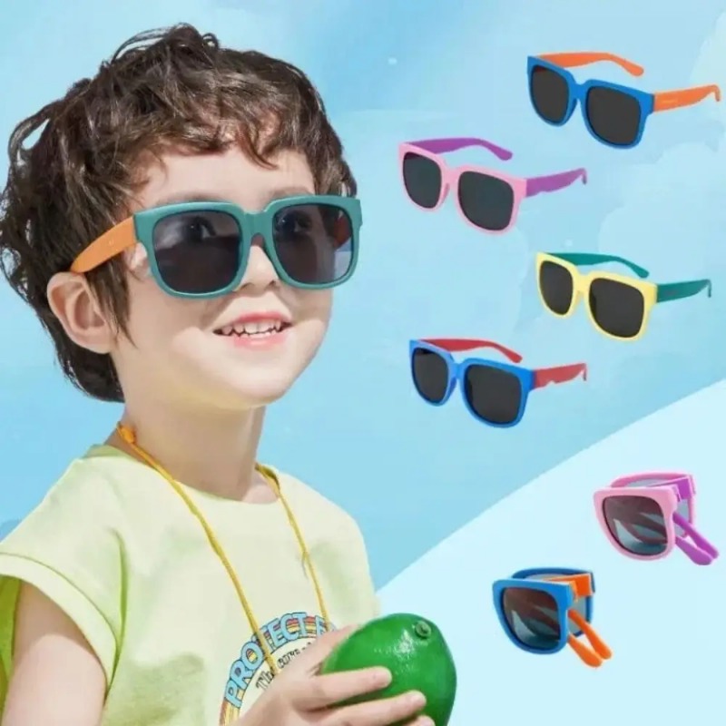 新しいスクエアフレームキッズサングラスファッションUV400 - Kids Outdoor Frame のレビューと価格