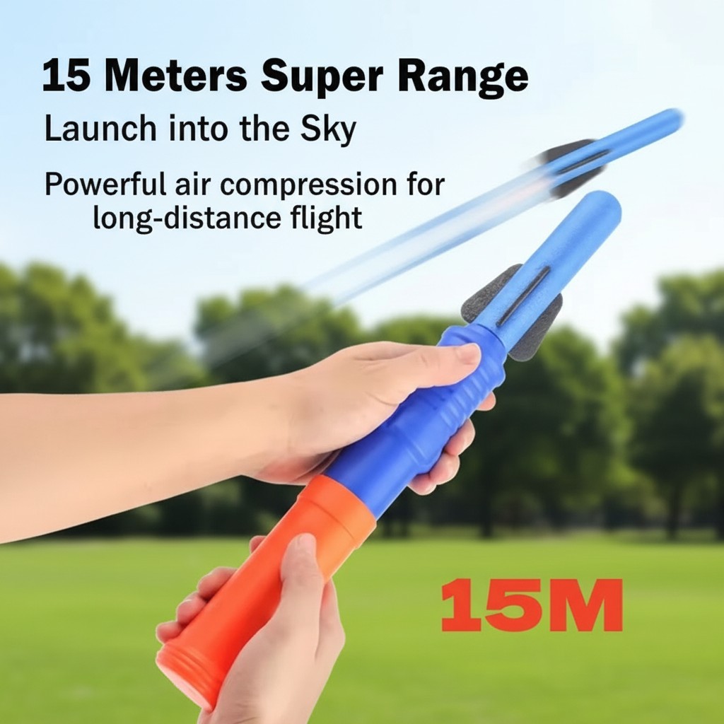 3/7 個面白い手動式ロケットランチャーおもちゃセットフォー - Kids Outdoor Garden Toys のレビューと価格