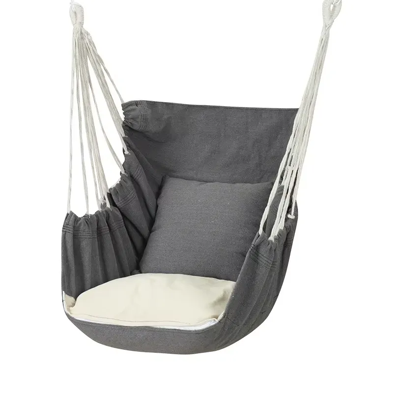 キャンバスハンモックスイングチェア 枕付き 屋内屋外用吊り下 - Kids Outdoor Garden のレビューと価格