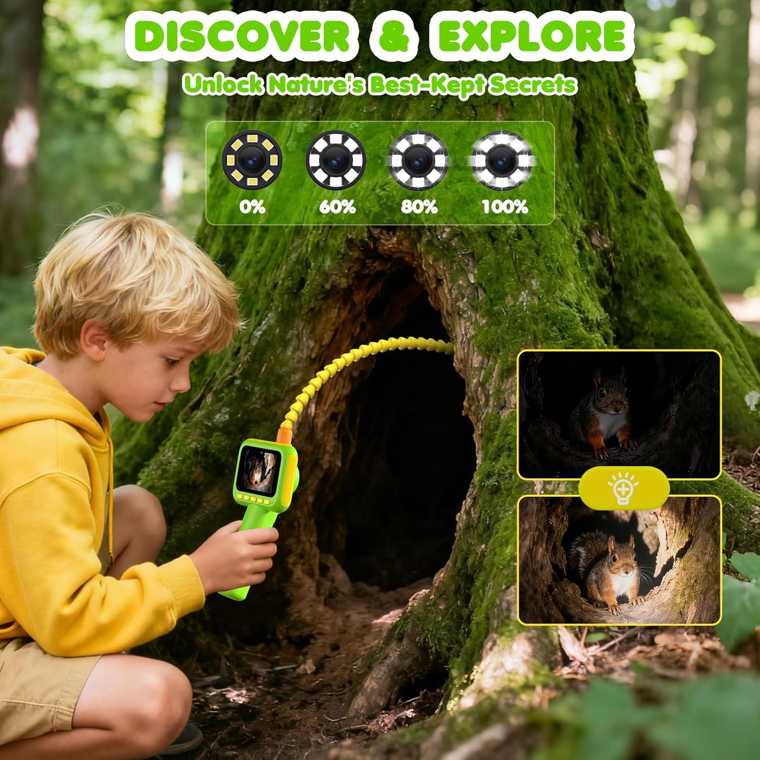 子供用内視鏡、ライト付きボアスコープスネークカメラおもちゃ、 - Kids Outdoor Nature Toys のレビューと価格