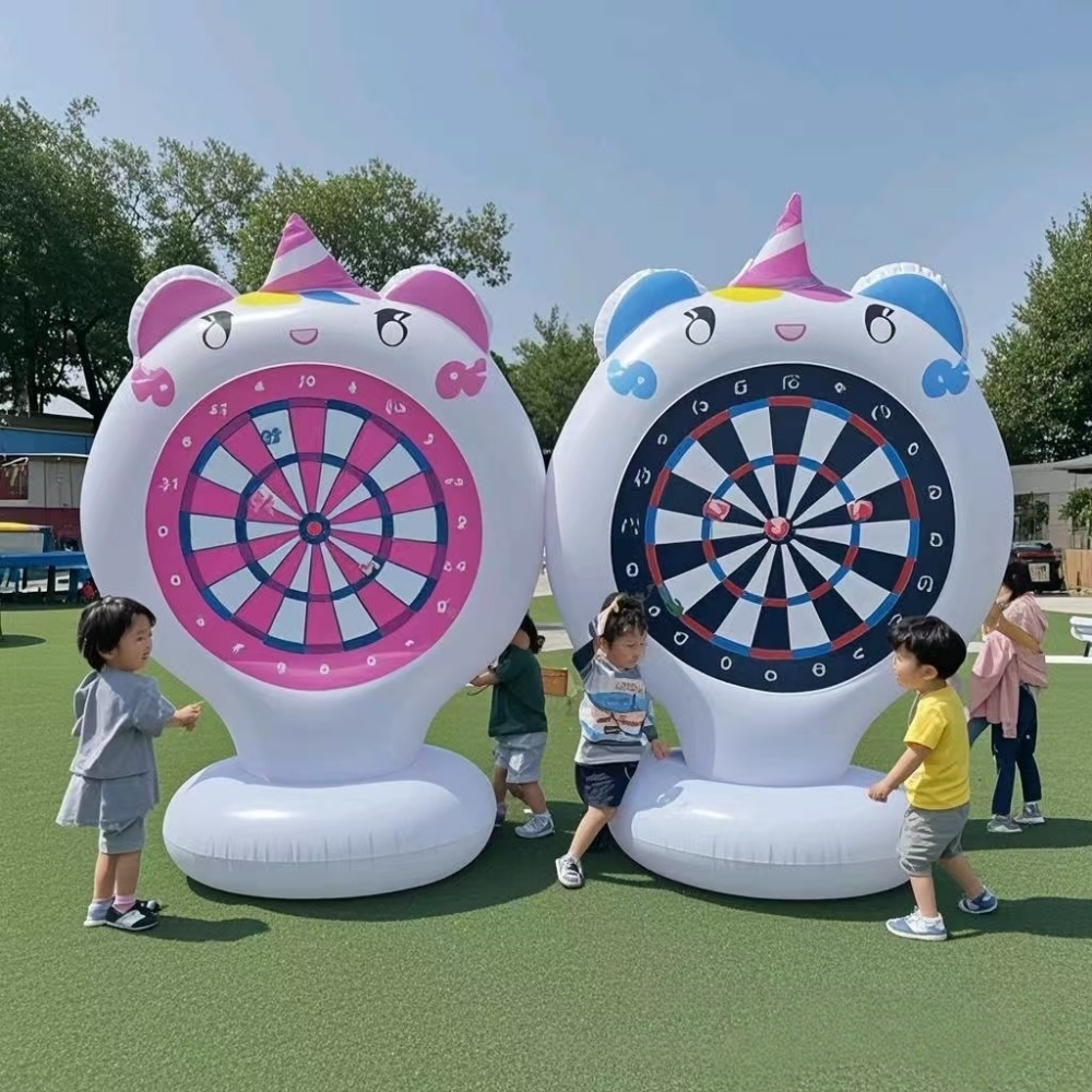 インフレータブルユニコーン投げゲームターゲット粘着ダーツ屋外 - Kids Outdoor Garden Toys のレビューと価格