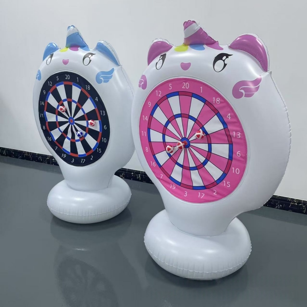 インフレータブルユニコーン投げゲームターゲット粘着ダーツ屋外 - Kids Outdoor Garden Toys のレビューと価格