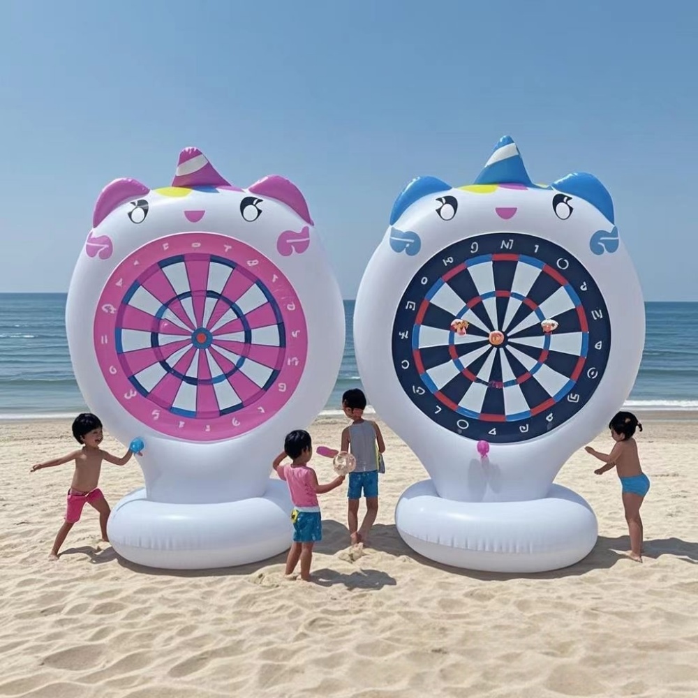 インフレータブルユニコーン投げゲームターゲット粘着ダーツ屋外 - Kids Outdoor Garden Toys のレビューと価格