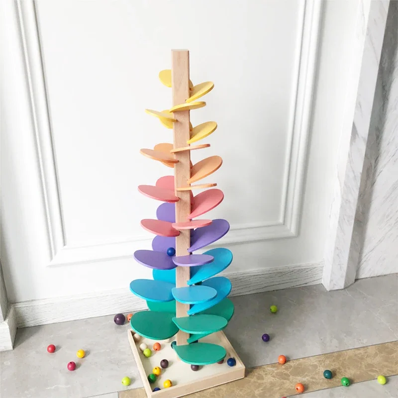 木製レインボーミュージックツリーボールトラックおもちゃ 色認 - Stepping Stone Foam のレビューと価格