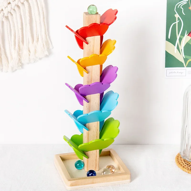 木製レインボーミュージックツリーボールトラックおもちゃ 色認 - Stepping Stone Foam のレビューと価格