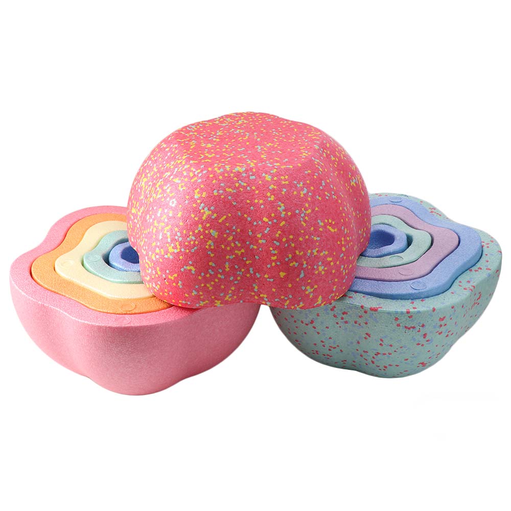 川の石を使ったバランスゲーム。五芒星の形をしたバランス石、フ - Stepping Stone Foam のレビューと価格