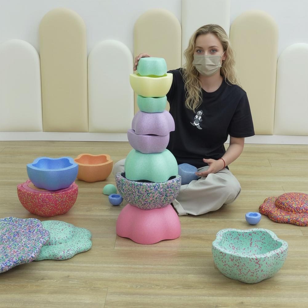 子供用滑り止めバランスストーン、創造的な積み重ねおもちゃ、屋 - Stepping Stone Foam のレビューと価格