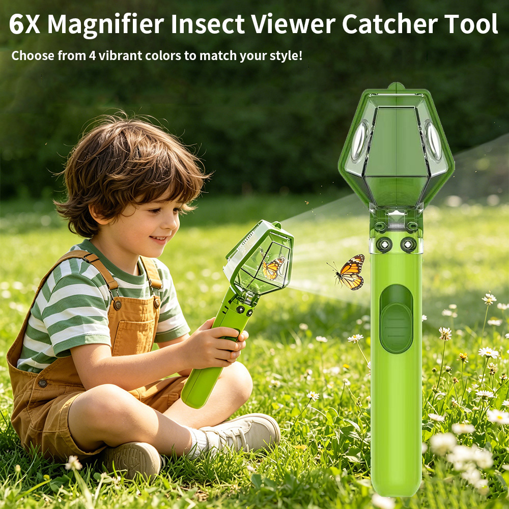 6倍拡大鏡付き子供用虫取り器、クリアビュー昆虫観察ボックス、 - Kids Outdoor Nature Toys のレビューと価格